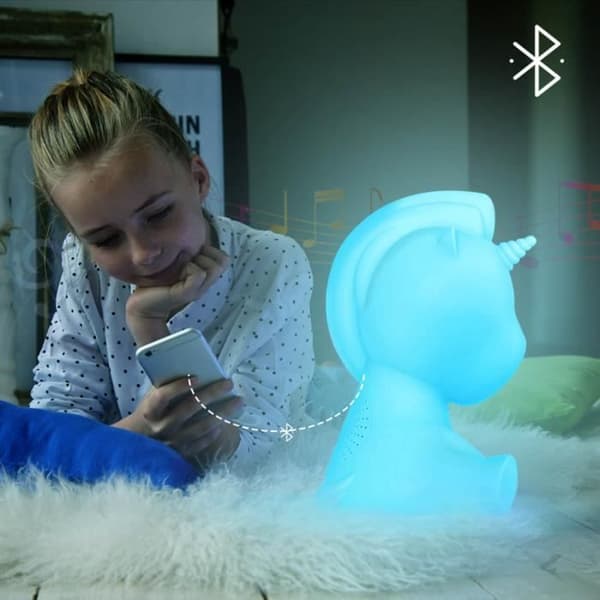 15W lysande Bluetooth Unicorn-högtalare 8h autonomi med Bigben-fjärrkontroll