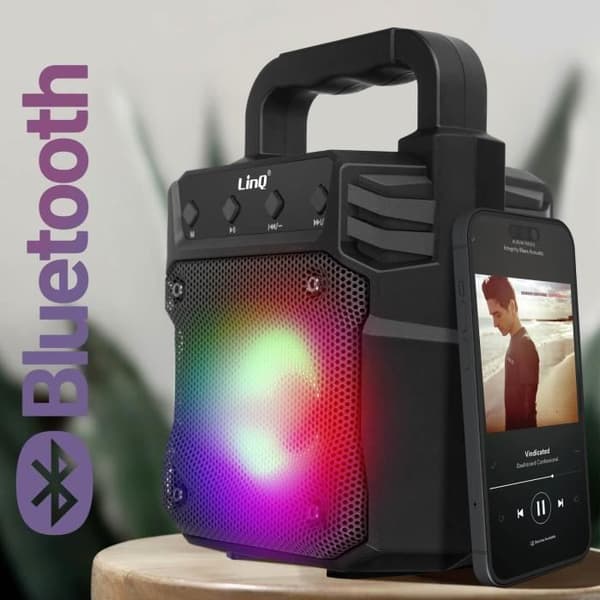 LinQ Black Wireless Light Speaker - Kompakt och bärbar design
