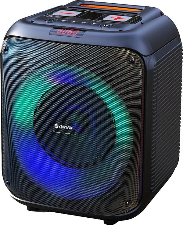 Denver Bluetooth Speaker Party Box - Disco Lights - Inkl. Fjernbetjening - Mikrofontilslutning - BPS250 - Sort