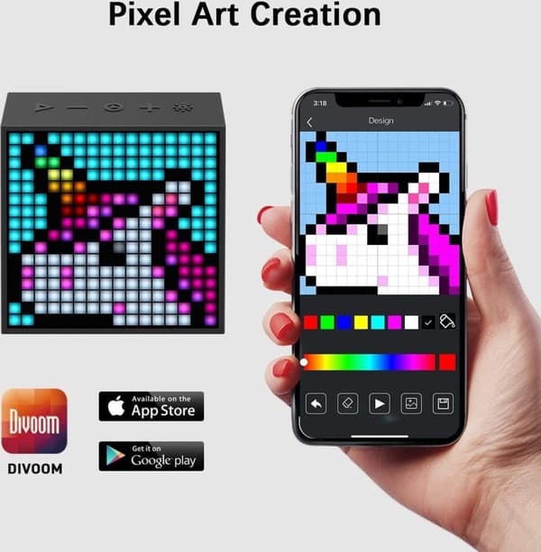 divoom Timebox-Evo Pixelart Højttaler - Sort vækkeur