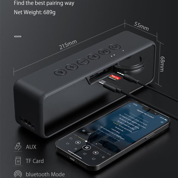 30W trådlös högtalare Bärbar bluetooth-högtalare Dubbla drivrutiner Bas TWS Stereo IPX6 Vattentät TF-kort AUX Utomhushögtalare