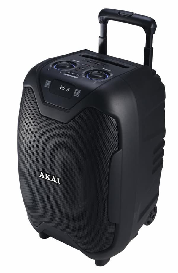 Boxa portabila AKAI, tip troller, 50 W RMS, Bluetooth, acumulator 4500 mAh, "ABTS-X10 PLUS" (timbru verde 11 lei)
