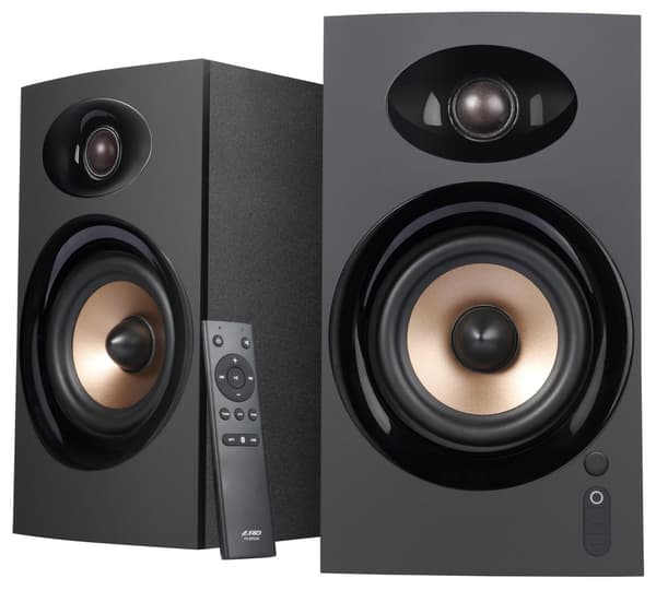 FENDA F&D repro R23BT/ 2.0/ 40W/ dřevěné/ BT/ Optický/ USB vstup/ dálkové ovládání/ černé