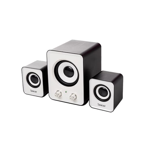 BOXE SPACER 2.1, RMS:  11W (2 x 3W + 5W), control volum, USB power, black &amp; white, "SPB-807" (timbru verde 2.00 lei)