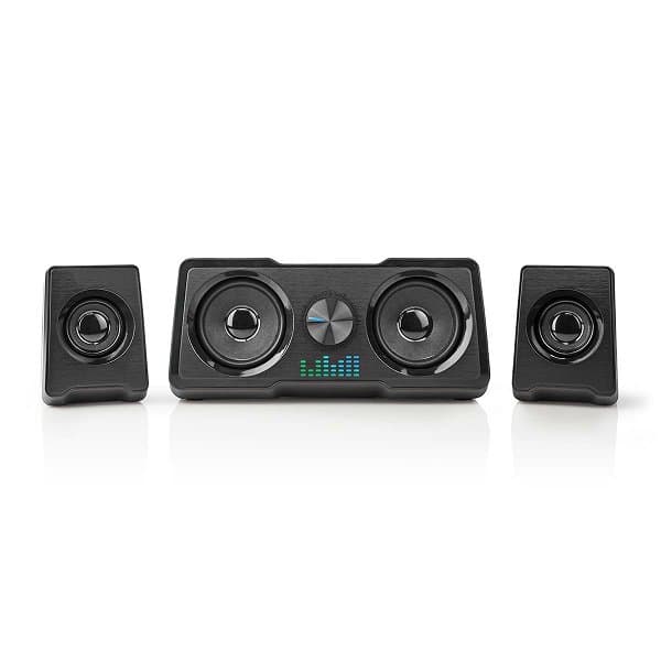 NEDIS herní reproduktory/ 2.2/ výkon 48 W/ 3,5 mm jack/ LED/ USB/ ovládání hlasitosti/ černé
