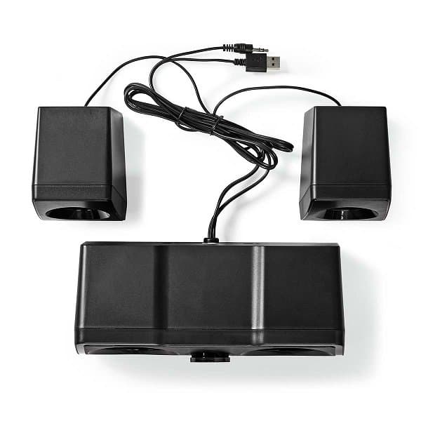 NEDIS herní reproduktory/ 2.2/ výkon 48 W/ 3,5 mm jack/ LED/ USB/ ovládání hlasitosti/ černé