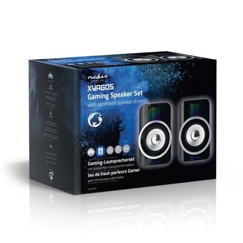 Nedis GSPR20020BK Gaming Speakers 2.0 / RGB / 30W / Black