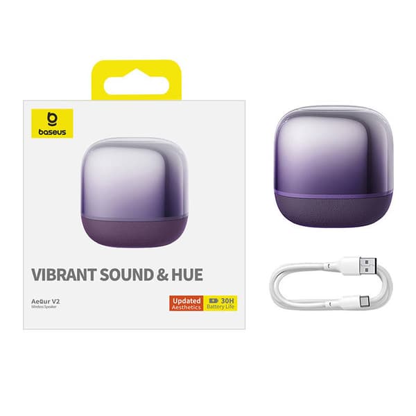 BOXA Baseus AeQur V2, wireless, 14 ore durata baterie, suporta pairing stereo cu alta boxa Baseus AeQur, mov, "A20056200521-00"  (timbru verde 2.00 le