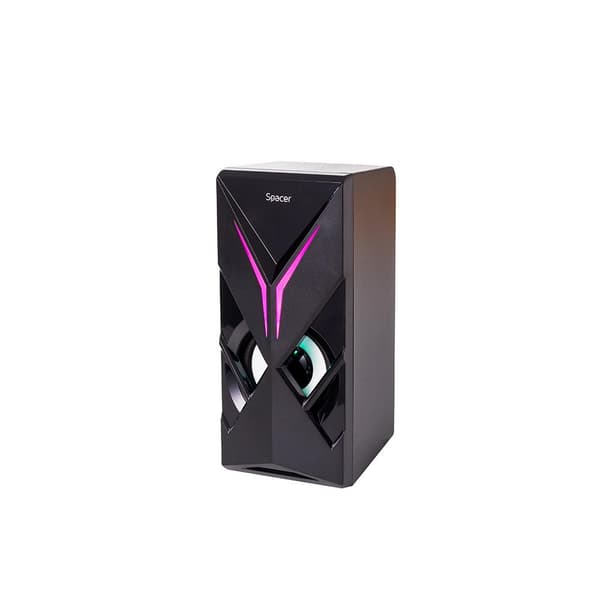 BOXE SPACER Gaming 2.1, RMS: 14W (2 x 3W + 8W), bluetooth, telecomanda wireless, control volum, bass, subwoofer lemn MDF, 220V alimentare, 3 x LED, US