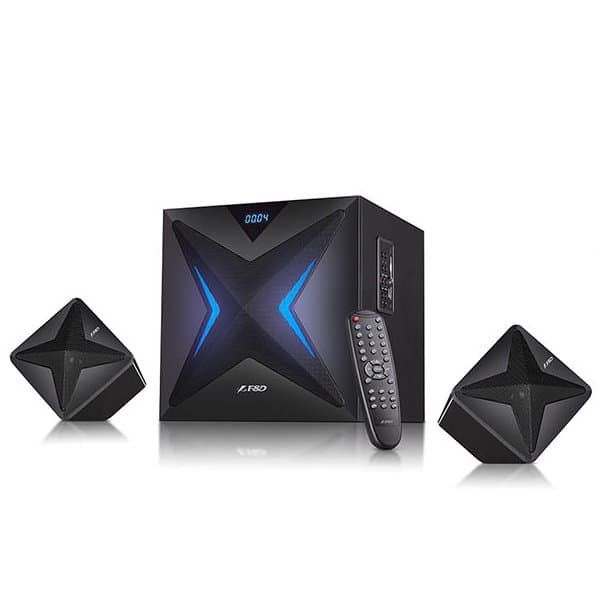 F&D F550X 2.1 Multimedia Speakers, 56W RMS (14Wx2+28W), 2x3'' Satellites + 6.5'' Subwoofer, BT 5.0/NFC/AUX/USB/FM/SD card reader/Multi-color LED/LED D