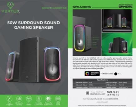 VERTUX SonicThunder-50 PC Stereo system 2.1 / 50 W / Bluetooth / Radio / USB