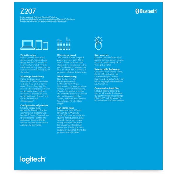 Logitech Kaiutin Z207 Bluetooth Valkoinen