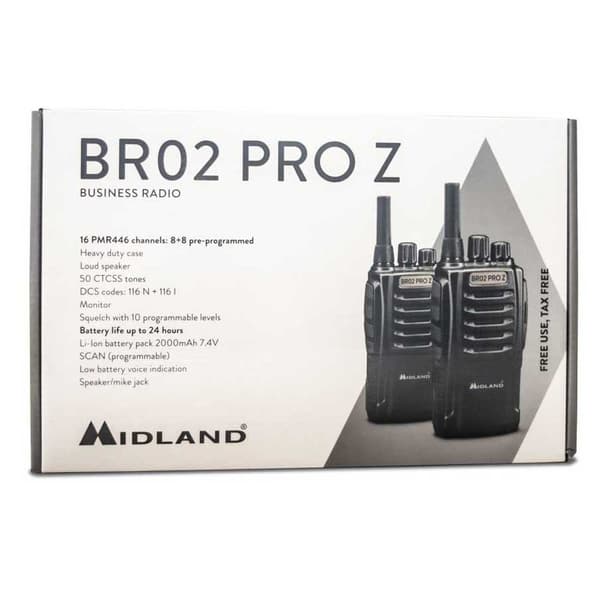 Midland Walkie-talkies Br02 Pro Z 2 Enheder Sort