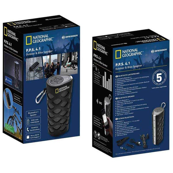 National Geographic Bluetooth Højttaler 9684001cm3lc1 Sort