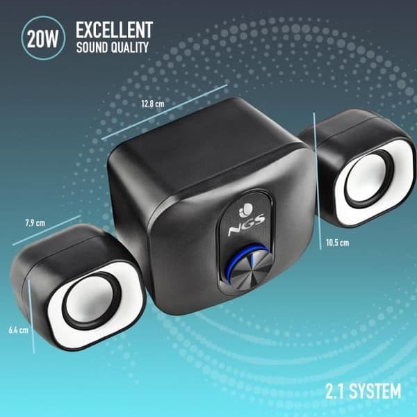Mini Stereo Högtalare - NGS - COMET 2.1 - 20W - USB - 3,5 mm