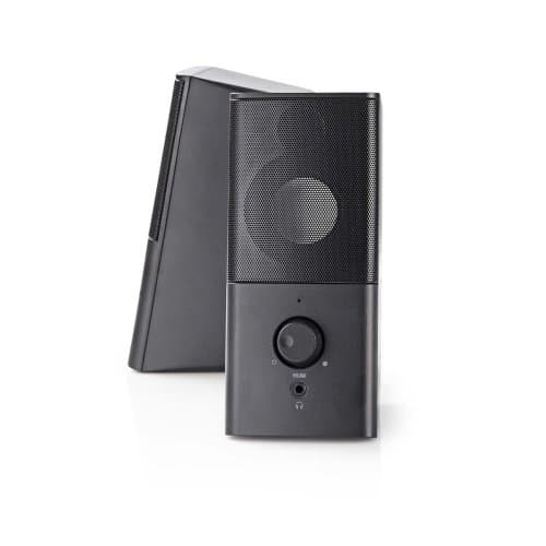 NEDIS herní reproduktory/ 2.0/ výkon 18 W/ 3,5 mm jack/ USB/ ABS/ černé