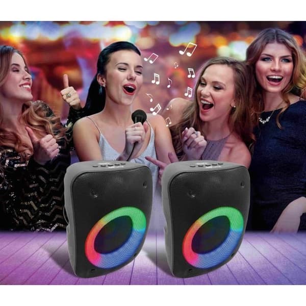 Bluetooth stereohögtalare - iParty - iParty-modell - Mikrofon ingår - Ljuseffekter - TWS