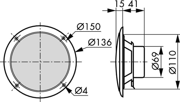 FR 13 WP - 4 Ohm (vit) - Saltvattenbeständig 13 cm (5") full-range driver