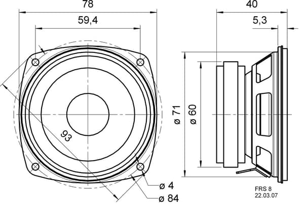 FRS 8 - 8 Ohm - 8 cm (3,3") HiFi fullrange driver