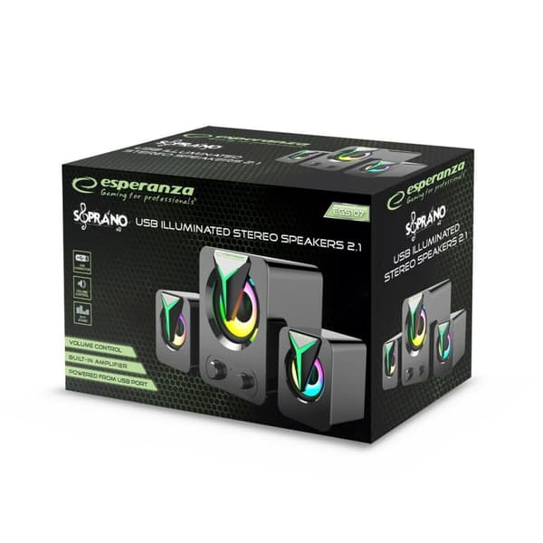PC-højttalere Esperanza EGS107 Sort 5 W