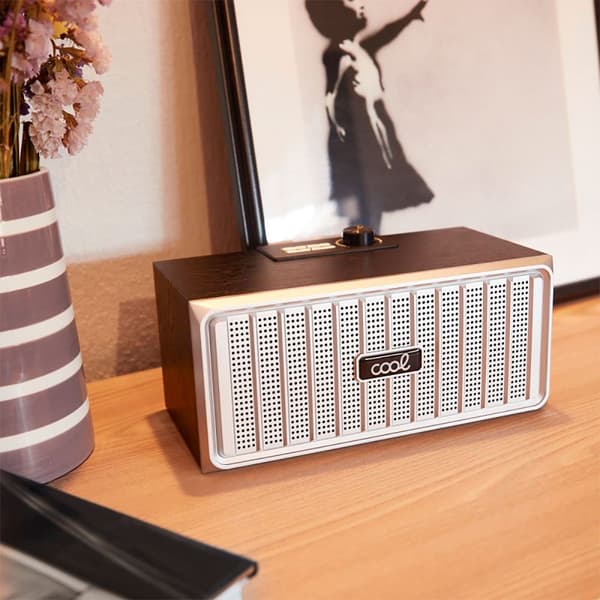 Cool Træ Retro 20w Bluetooth Højttaler Søvfarvet