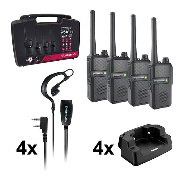 Albrecht Walkie-talkies Tectalk Worker 3 4 Enheder Sort