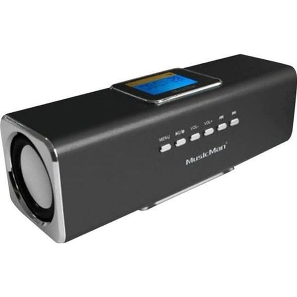 MUSICMAN MA DISPLAY SOUNDSTATION Bärbar högtalare med skärm, MP3-spelare och integrerad radio - Svart