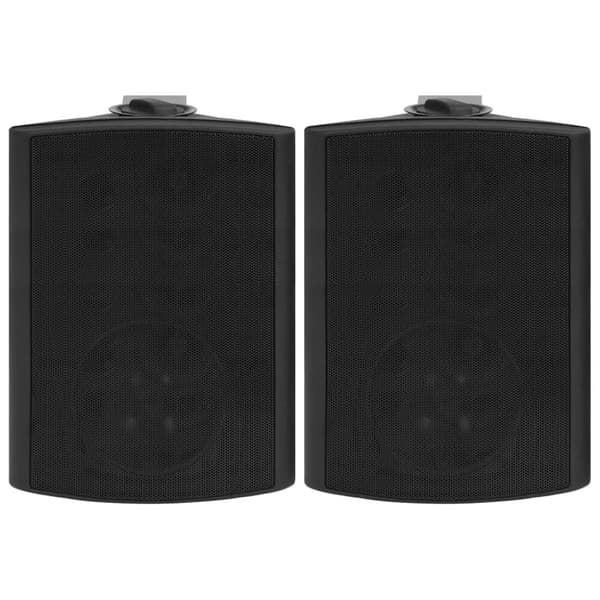 Väggmonterade stereohögtalare 2 st svart inomhus/utomhus 120W