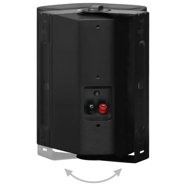 Väggmonterade stereohögtalare 2 st svart inomhus/utomhus 120W
