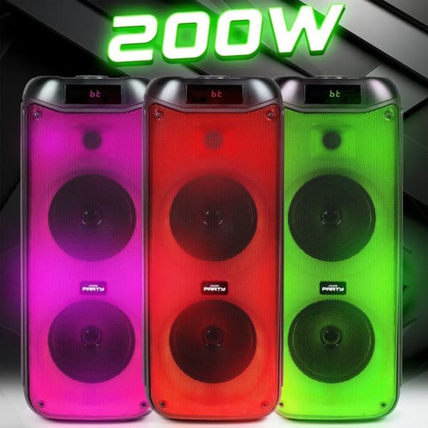 Bluetooth-högtalare - Bigben - PARTY Storlek L - 200 Watts - Bluetooth 5.0 - LED-ljus effekter