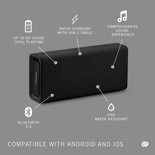 Bluetooth®-högtalare Brisbane Plus IPX5 Röststyrning Midnight Black Urbanista