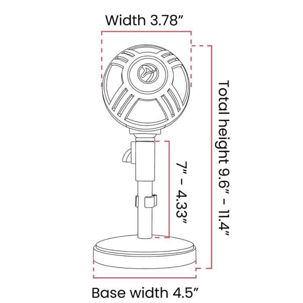 Mikrofon USB - Arozzi - Sfera - Chrome - Ljudinspelning - Streaming