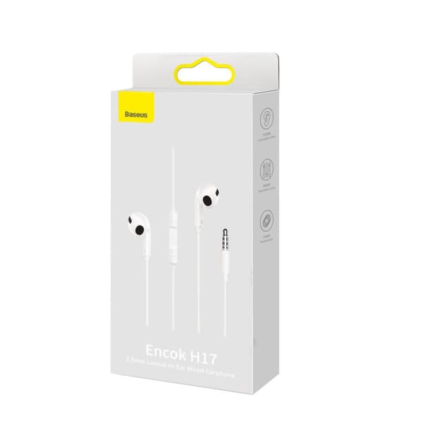 Encok H17 hovedtelefoner med ledning, 3,5 mm minijack, hvid