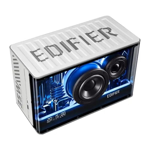BOXE EDIFIER Gaming desktop, RMS: 40W, Bluetooth 5.3, USB-C, USB-A, AUX, EQs preset 3 moduri, RGB 7 culori, GaN charger 35W, white, "QD35-W"  (timbru
