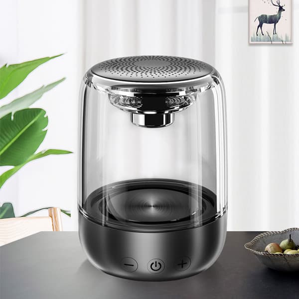 INF Portabel Bluetooth 5.3 Högtalare med LED-Ljus – Transparent Design, Trådlös Ljudupplevelse