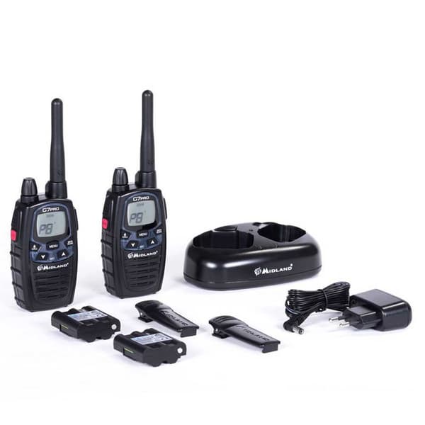 Midland G 7 Walkie Talkie Pmr/lpd Walkie Talkie 2 Enheder Sort