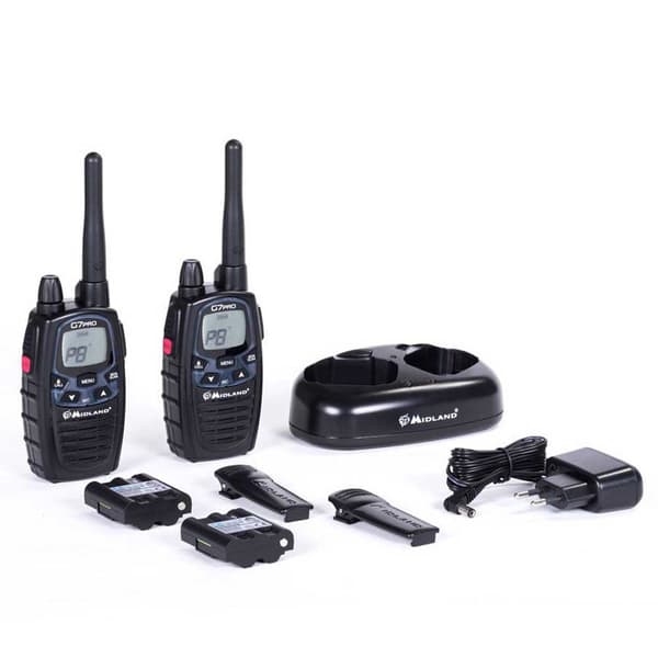 Midland G 7 Walkie Talkie Pmr/lpd Walkie Talkie 2 Enheder Sort
