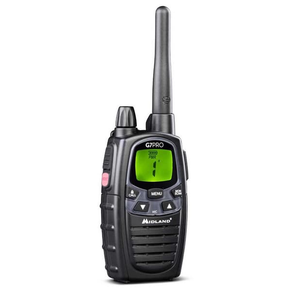 Midland G 7 Walkie Talkie Pmr/lpd Walkie Talkie 2 Enheder Sort