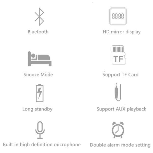 INF Mini Bluetooth herätyskellokaiutin