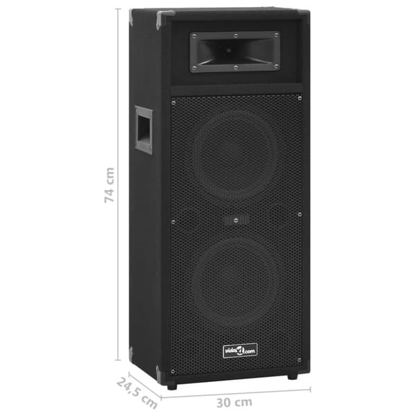 vidaXL professionelle hi-fi-højtalere 2 stk. 1000 W sort - Højttalere