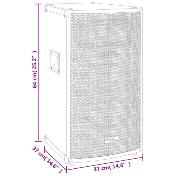 The Living Store Passiiviset Hi-Fi-lavakaiuttimet 1000 W musta 37x37x64 cm -  Kaiuttimet