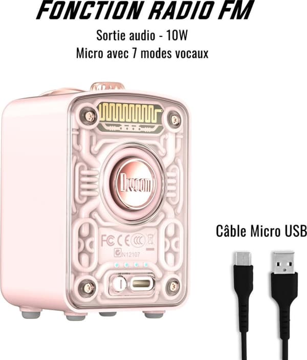 Divoom Fairy - Bærbar højttaler - Fairy Ok Bluetooth højttaler - 10W - Fairy Pink