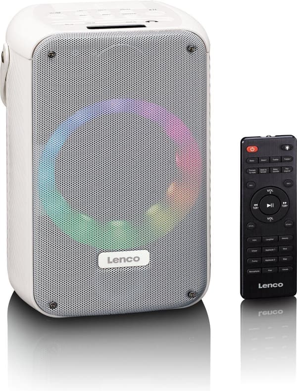 Lenco BTC-060WH-højttaler hvid med ledning og trådløs 20 W (BTC-060WH)