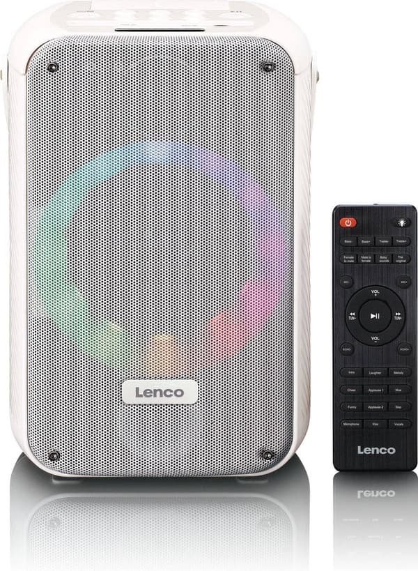 Lenco BTC-060WH-højttaler hvid med ledning og trådløs 20 W (BTC-060WH)