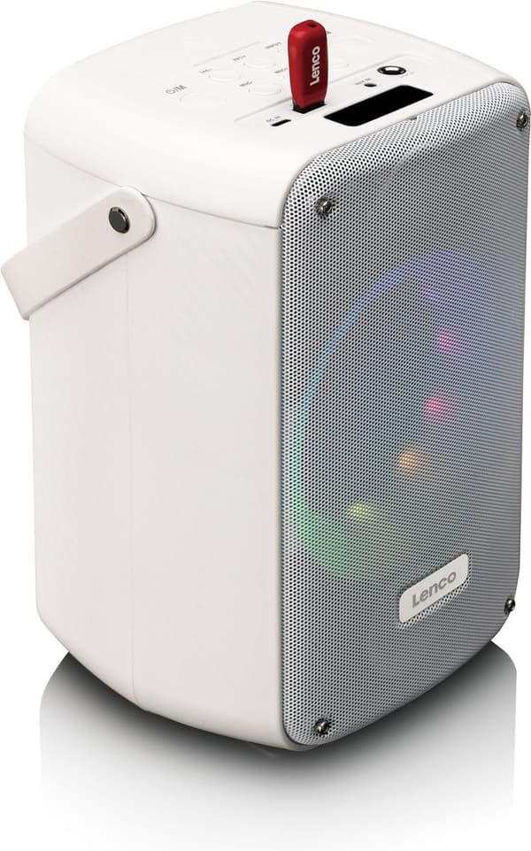 Lenco BTC-060WH-højttaler hvid med ledning og trådløs 20 W (BTC-060WH)