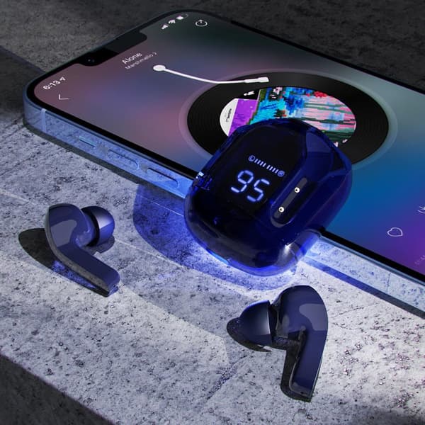 In-ear TWS Bluetooth trådlösa hörlurar, blå