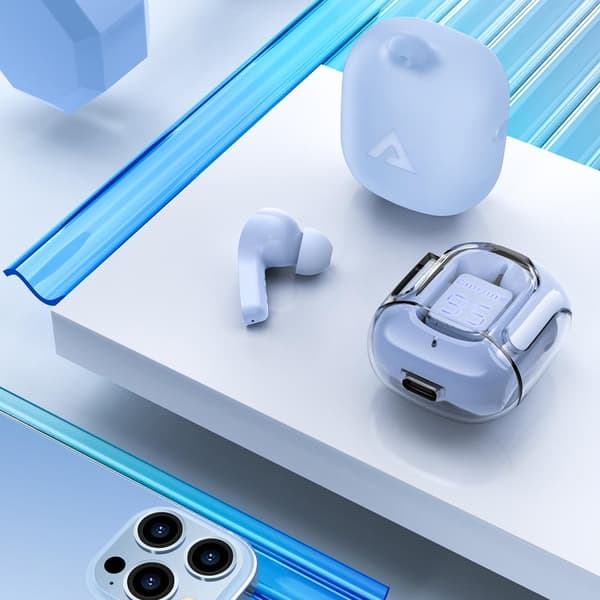 In-ear TWS Bluetooth trådlösa hörlurar ljusblå