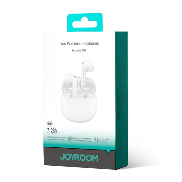 TWS Funpods Series JR-FB1 Bluetooth 5.3 trådlösa hörlurar, vita