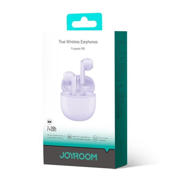 TWS Funpods Series JR-FB1 Bluetooth 5.3 langattomat kuulokkeet, violetti