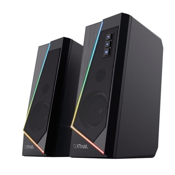 Trust Gaming GXT 609 Zoxa RGB PC Gaming-högtalare, 12W, USB-driven, Gamer-datorhögtalare, Desktop-högtalare - Svart